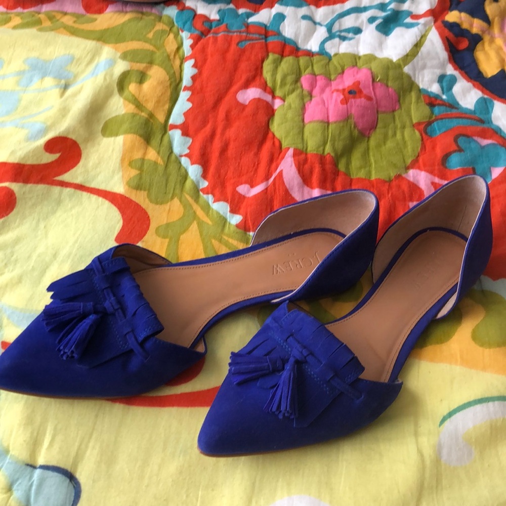 JCrew blue suede flats